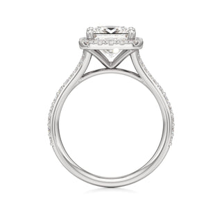 Split Prong Set Halo Round Engagement Ring