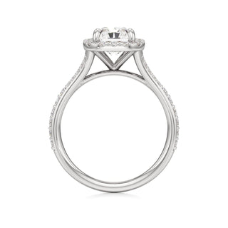 Split Prong Set Halo Round Engagement Ring
