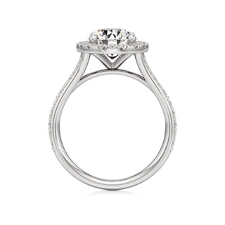 Split Prong Set Halo Round Engagement Ring
