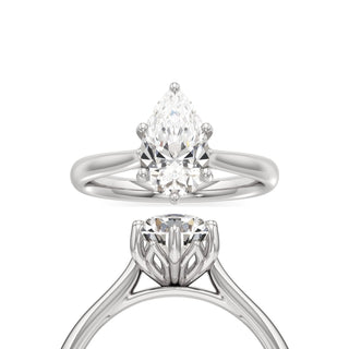 Topaz Pear Six Prong Cathedral
