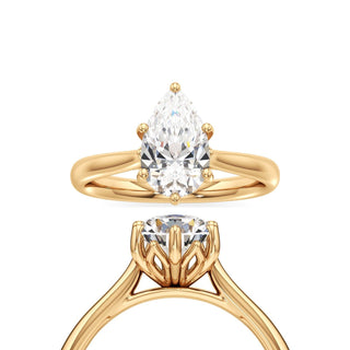 Topaz Pear Six Prong Cathedral