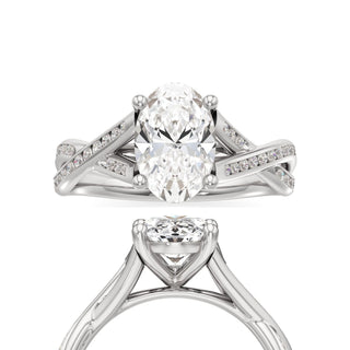 Twist Channel Set Basket Emerald Engagement Ring