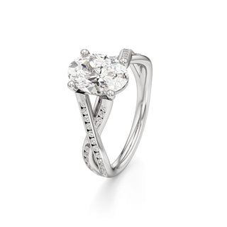 Twist Channel Set Basket Emerald Engagement Ring