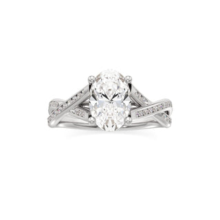 Twist Channel Set Basket Emerald Engagement Ring