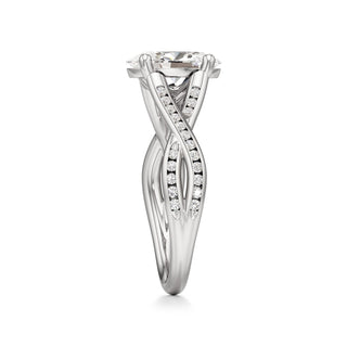 Twist Channel Set Basket Emerald Engagement Ring