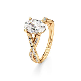 Twist Channel Set Basket Emerald Engagement Ring
