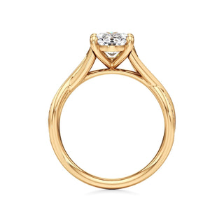 Twist Channel Set Basket Emerald Engagement Ring