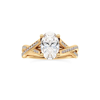 Twist Channel Set Basket Emerald Engagement Ring