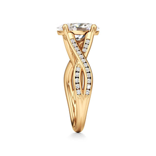 Twist Channel Set Basket Emerald Engagement Ring