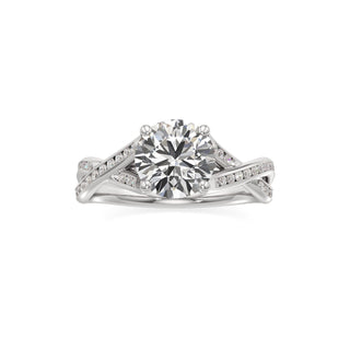 Twist Channel Set Basket Emerald Engagement Ring