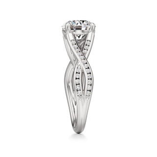 Twist Channel Set Basket Emerald Engagement Ring