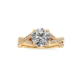 Twist Channel Set Basket Emerald Engagement Ring