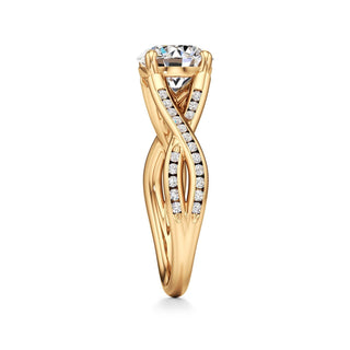 Twist Channel Set Basket Emerald Engagement Ring