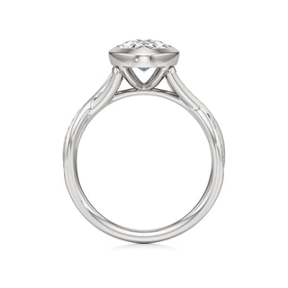 Twist Channel Set Bezel Emerald Engagement Ring