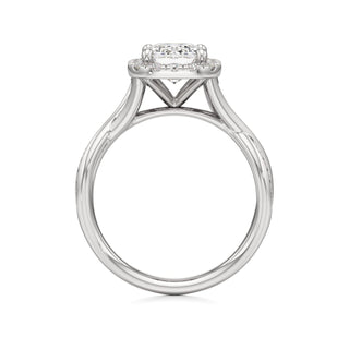 Twist Channel Set Halo Oval Engagement Ring