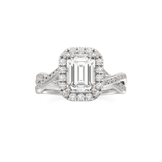 Twist Channel Set Halo Oval Engagement Ring