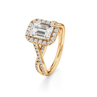 Twist Channel Set Halo Oval Engagement Ring