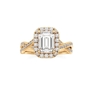 Twist Channel Set Halo Oval Engagement Ring