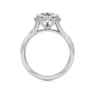 Twist Channel Set Halo Oval Engagement Ring