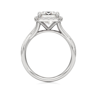 Twist Channel Set Halo Oval Engagement Ring