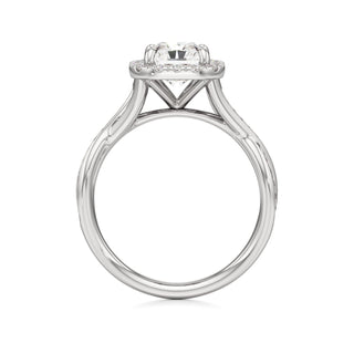 Twist Channel Set Halo Oval Engagement Ring