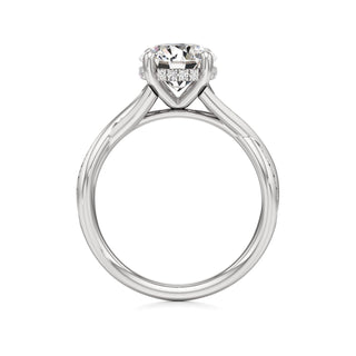 Twist Channel Set Hidden Halo Oval Engagement Ring