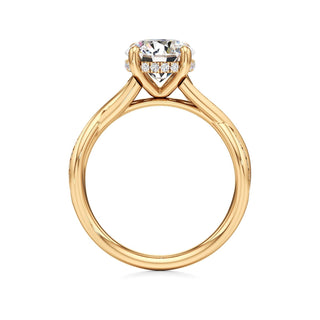 Twist Channel Set Hidden Halo Oval Engagement Ring