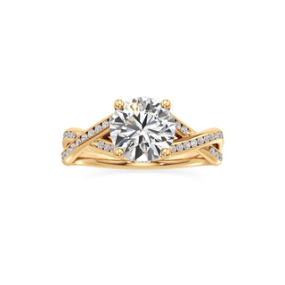 Twist Channel Set Hidden Halo Oval Engagement Ring