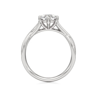 Twist Channel Set Six Prong Pear Engagement Ring