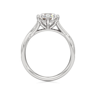 Twist Channel Set Six Prong Pear Engagement Ring