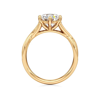 Twist Channel Set Six Prong Pear Engagement Ring