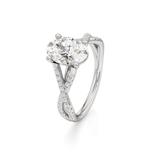 Twist Pavé Set Basket Pear Engagement Ring