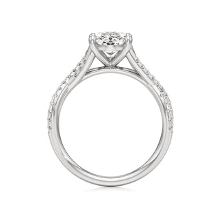 Twist Pavé Set Basket Pear Engagement Ring