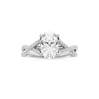 Twist Pavé Set Basket Pear Engagement Ring