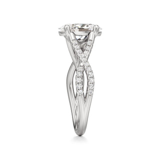 Twist Pavé Set Basket Pear Engagement Ring