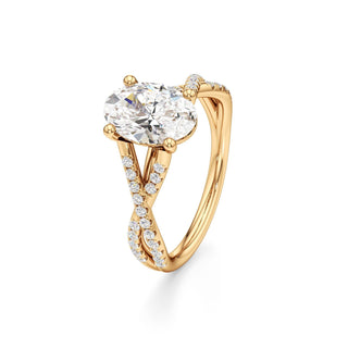 Twist Pavé Set Basket Pear Engagement Ring