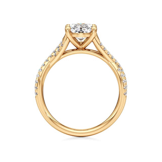 Twist Pavé Set Basket Pear Engagement Ring