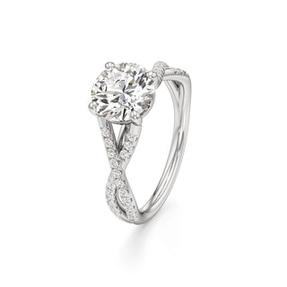 Twist Pavé Set Basket Pear Engagement Ring