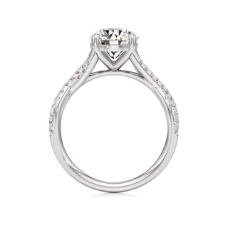Twist Pavé Set Basket Pear Engagement Ring