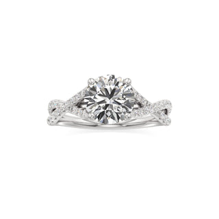 Twist Pavé Set Basket Pear Engagement Ring