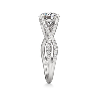 Twist Pavé Set Basket Pear Engagement Ring