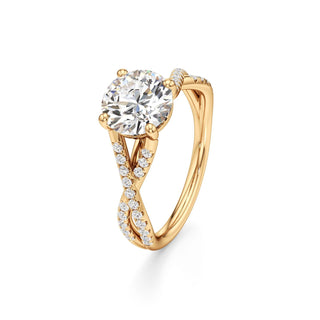 Twist Pavé Set Basket Pear Engagement Ring