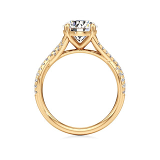 Twist Pavé Set Basket Pear Engagement Ring