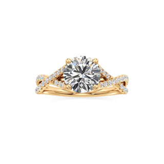 Twist Pavé Set Basket Pear Engagement Ring