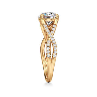 Twist Pavé Set Basket Pear Engagement Ring