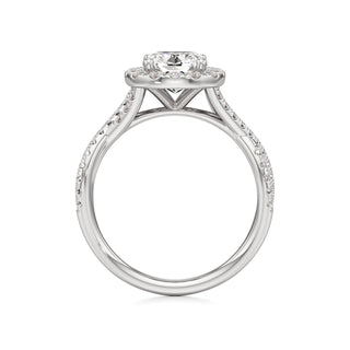 Twist Pavé Set Halo Pear Engagement Ring