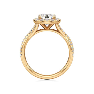 Twist Pavé Set Halo Pear Engagement Ring