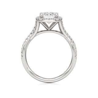 Twist Pavé Set Halo Pear Engagement Ring