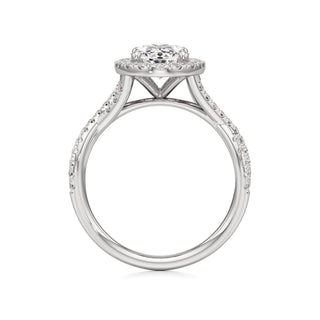 Twist Pavé Set Halo Pear Engagement Ring