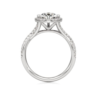 Twist Pavé Set Halo Pear Engagement Ring